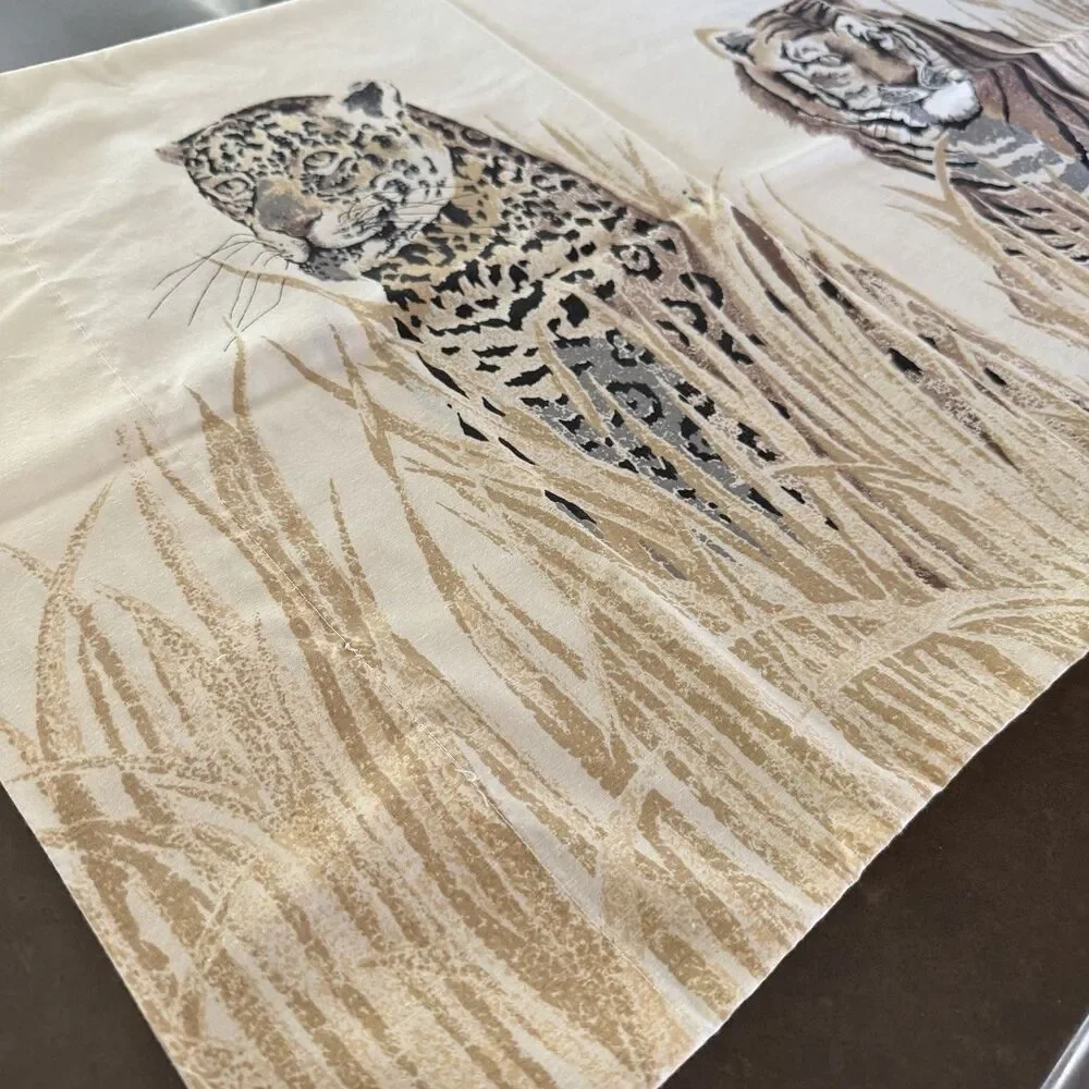 Vtg Stevens Wild Tiger Leopard Animal Standard Pillow Case 20x30